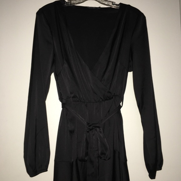 Nasty Gal Black Wrap Dress - Picture 2 of 4